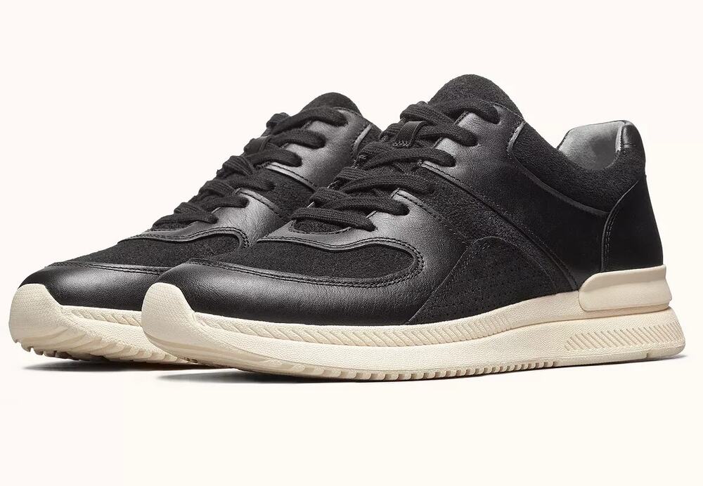 O by Everlane Tread Trainer Black Leather Suede Low Top Sneakers Active NIB 11